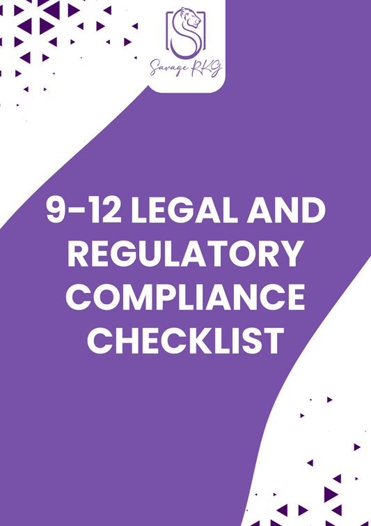 Workbook Template 9-12 - Legal and Regulatory Compliance Checklist